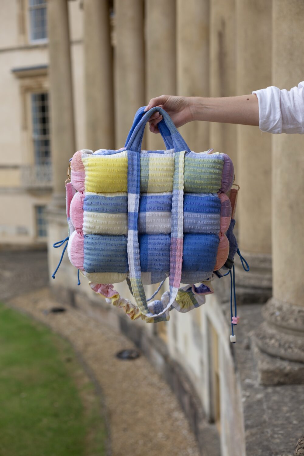 Pastel Rainbow Big Puffer Bag