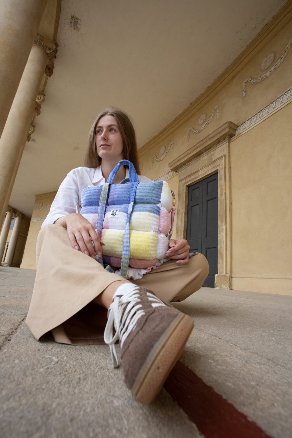 Pastel Rainbow Big Puffer Bag