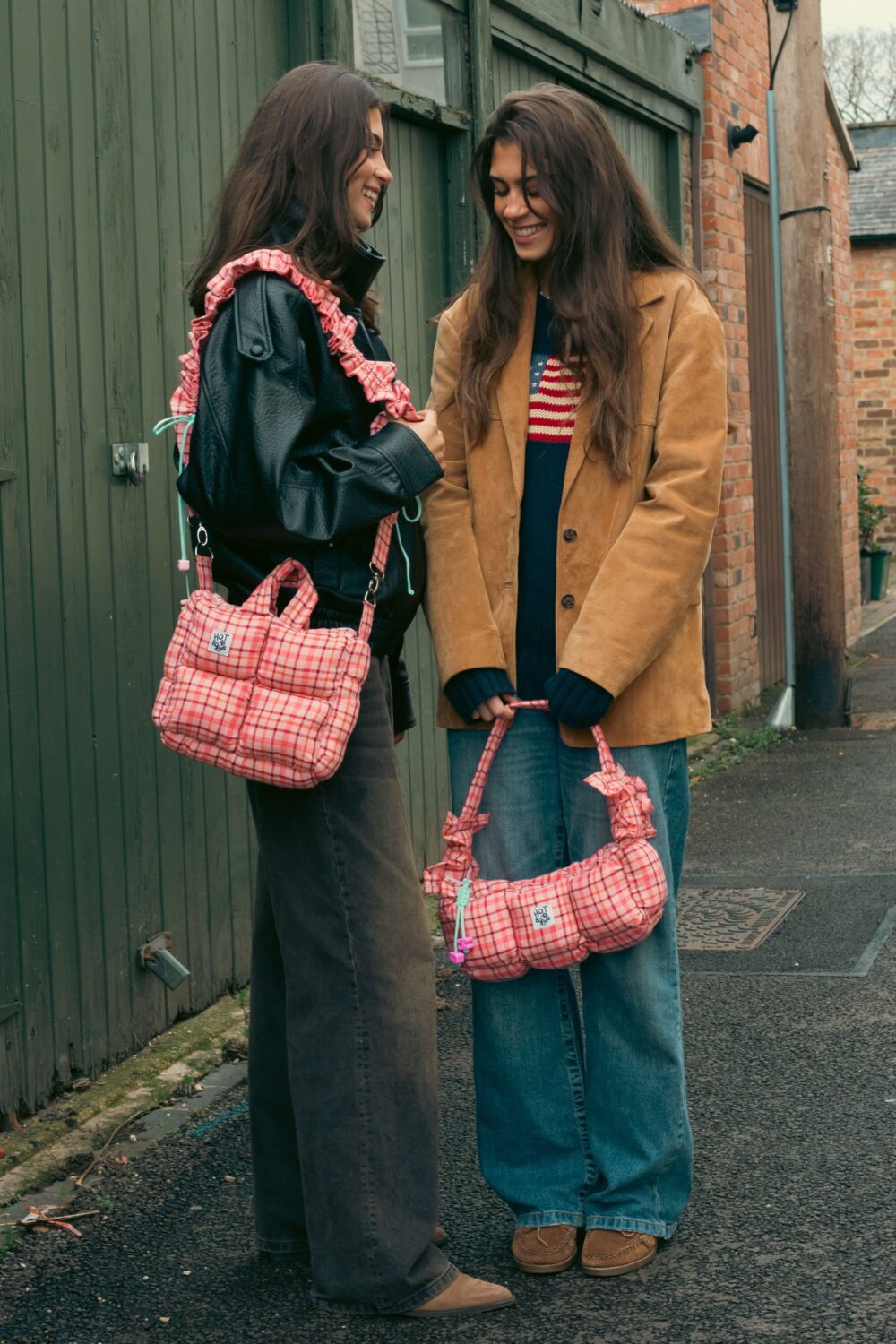 Pink Wafer Baguette Puffer Bag