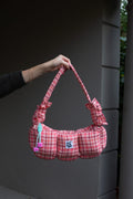 Pink Wafer Baguette Puffer Bag
