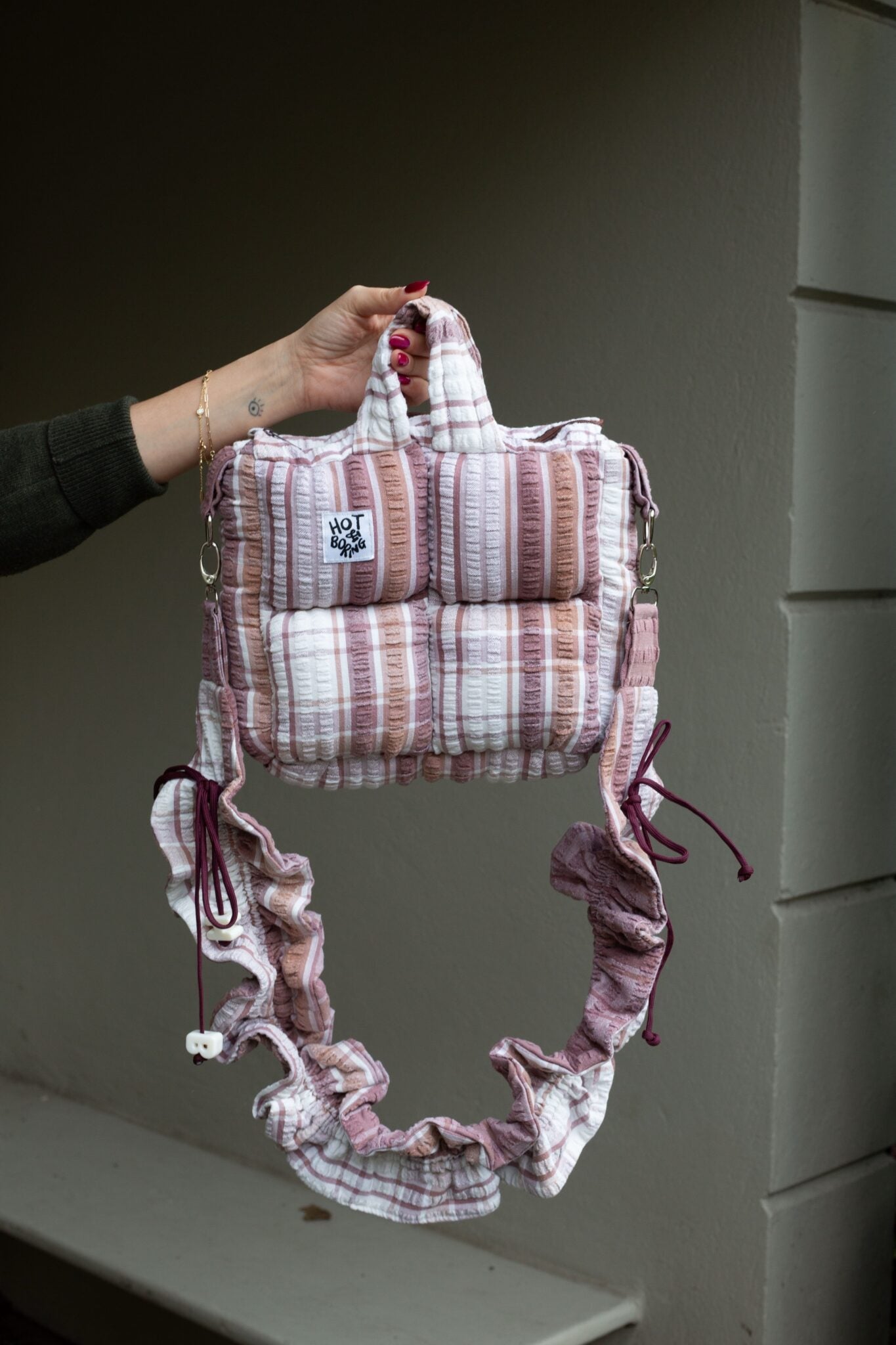 Flat White Mini Puffer Bag