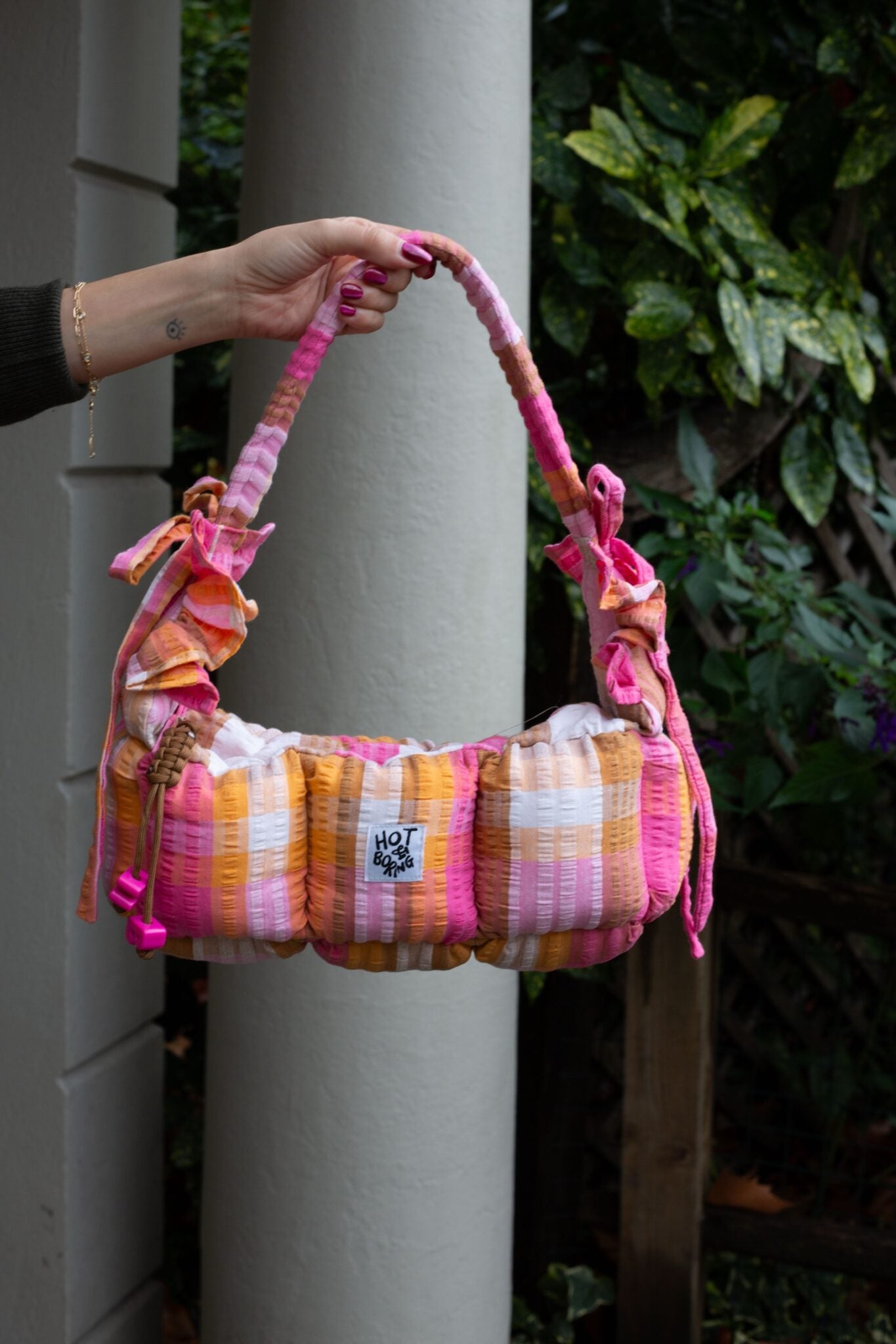 Battenberg Baguette Puffer Bag