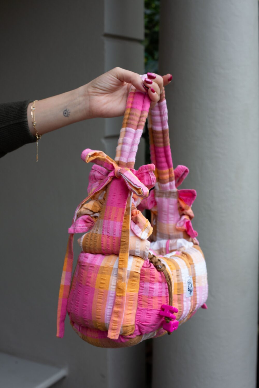 Battenberg Baguette Puffer Bag