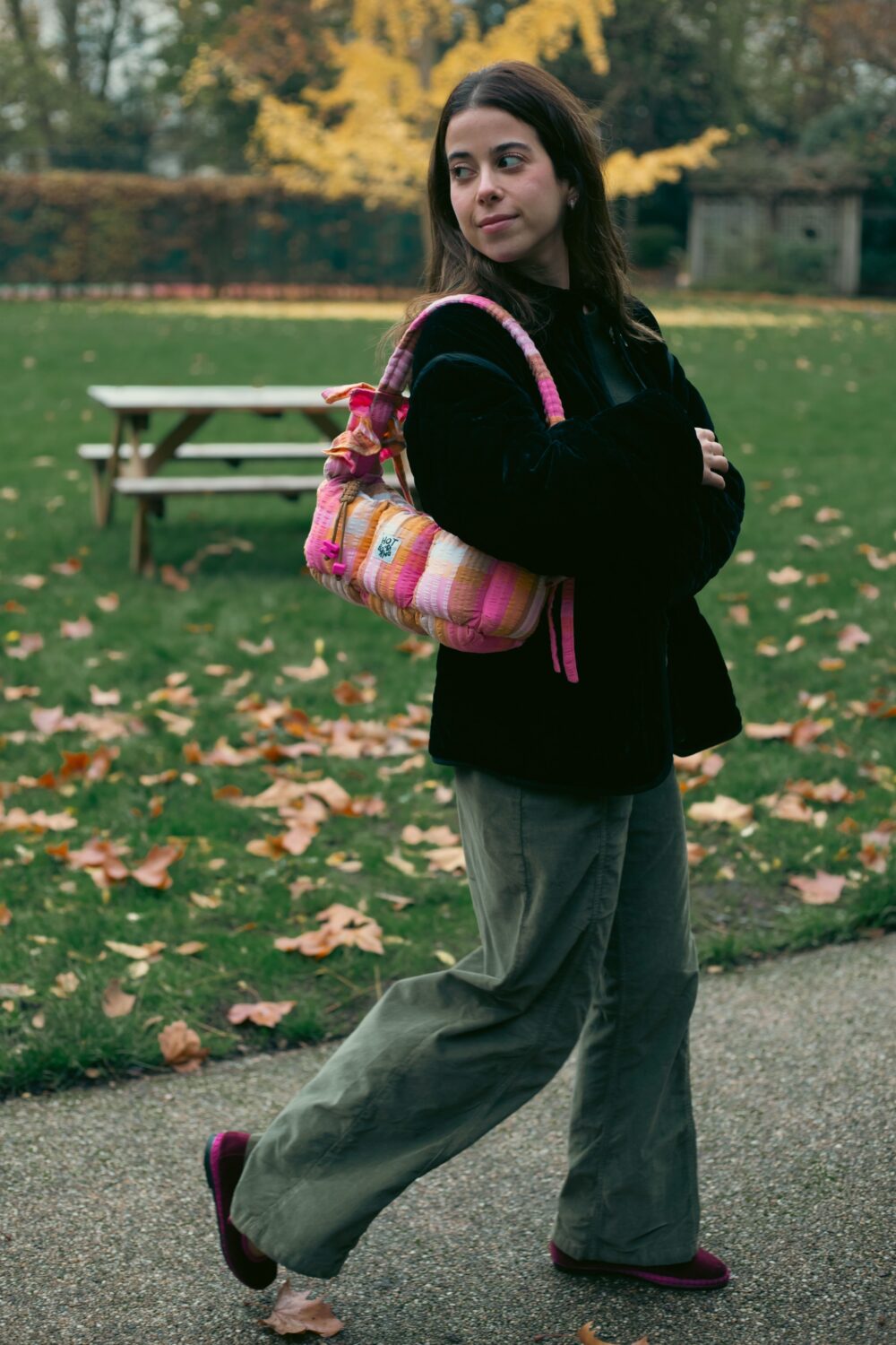 Battenberg Baguette Puffer Bag