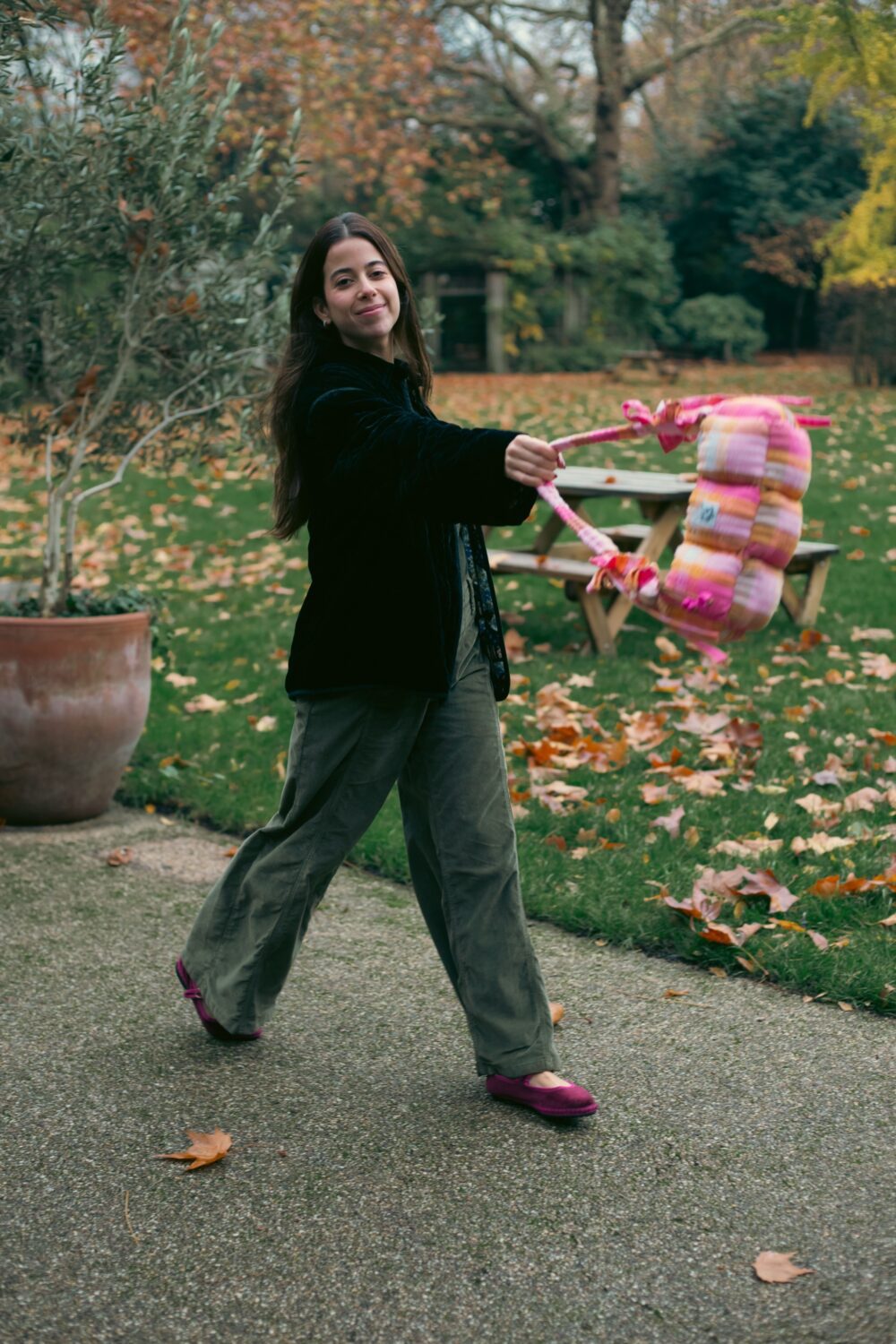 Battenberg Baguette Puffer Bag