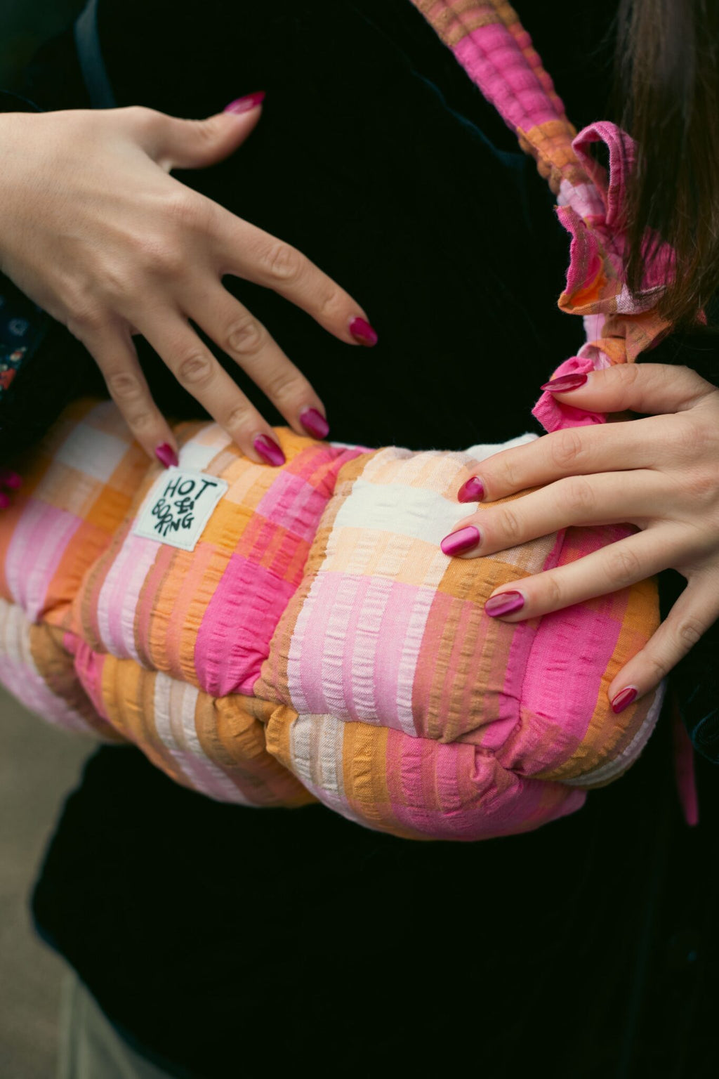 Battenberg Baguette Puffer Bag