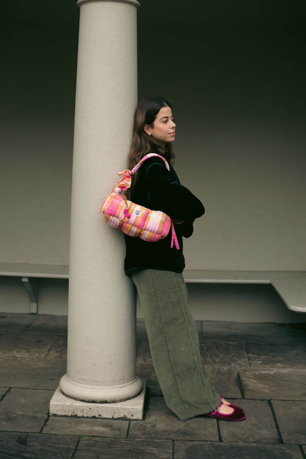 Battenberg Baguette Puffer Bag