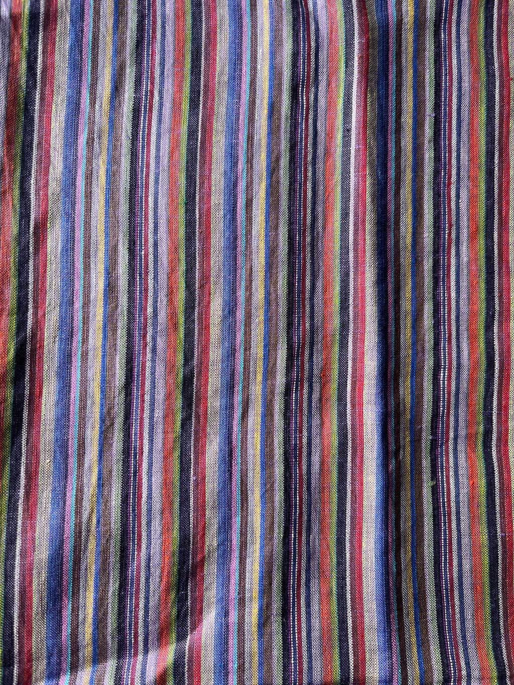 Multicoloured Linen Stripe - purple