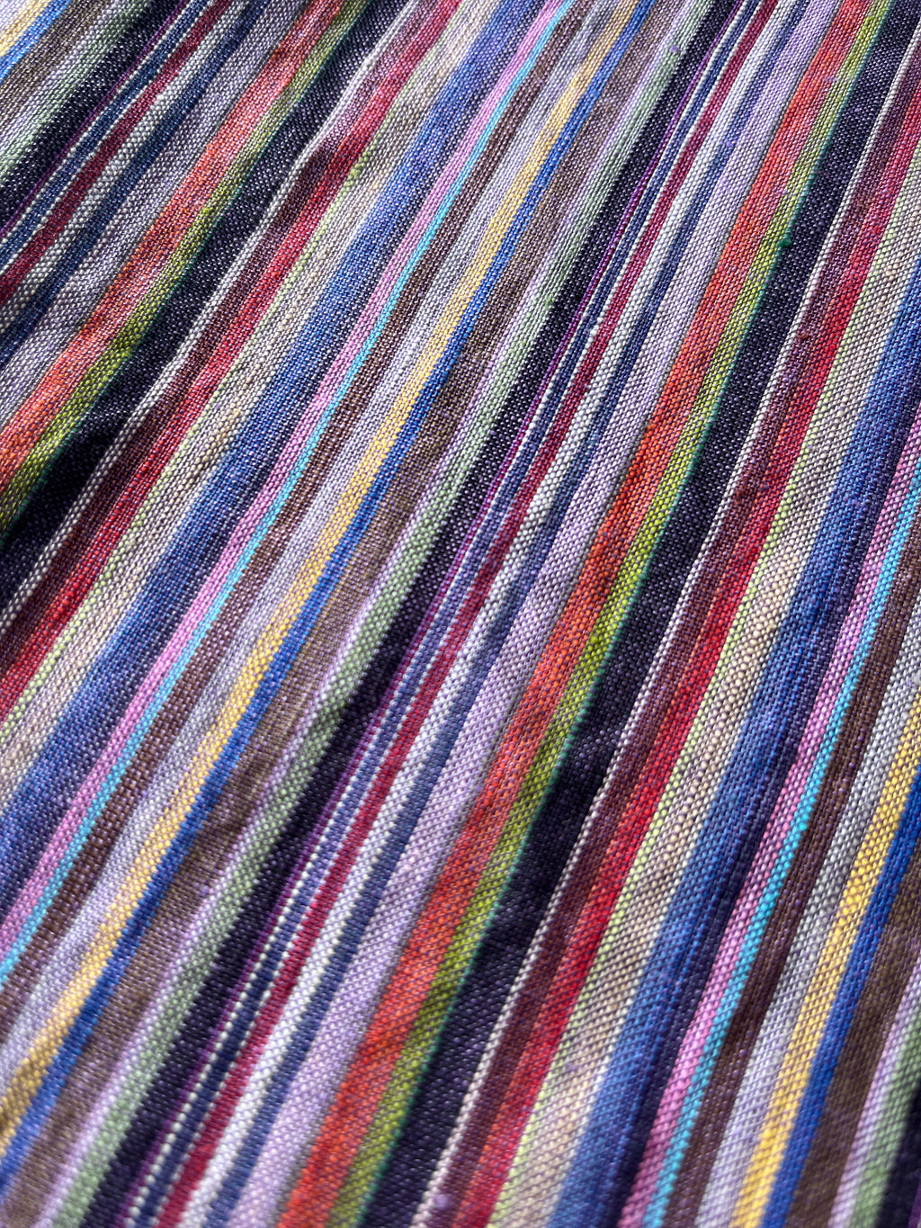 Multicoloured Linen Stripe - purple
