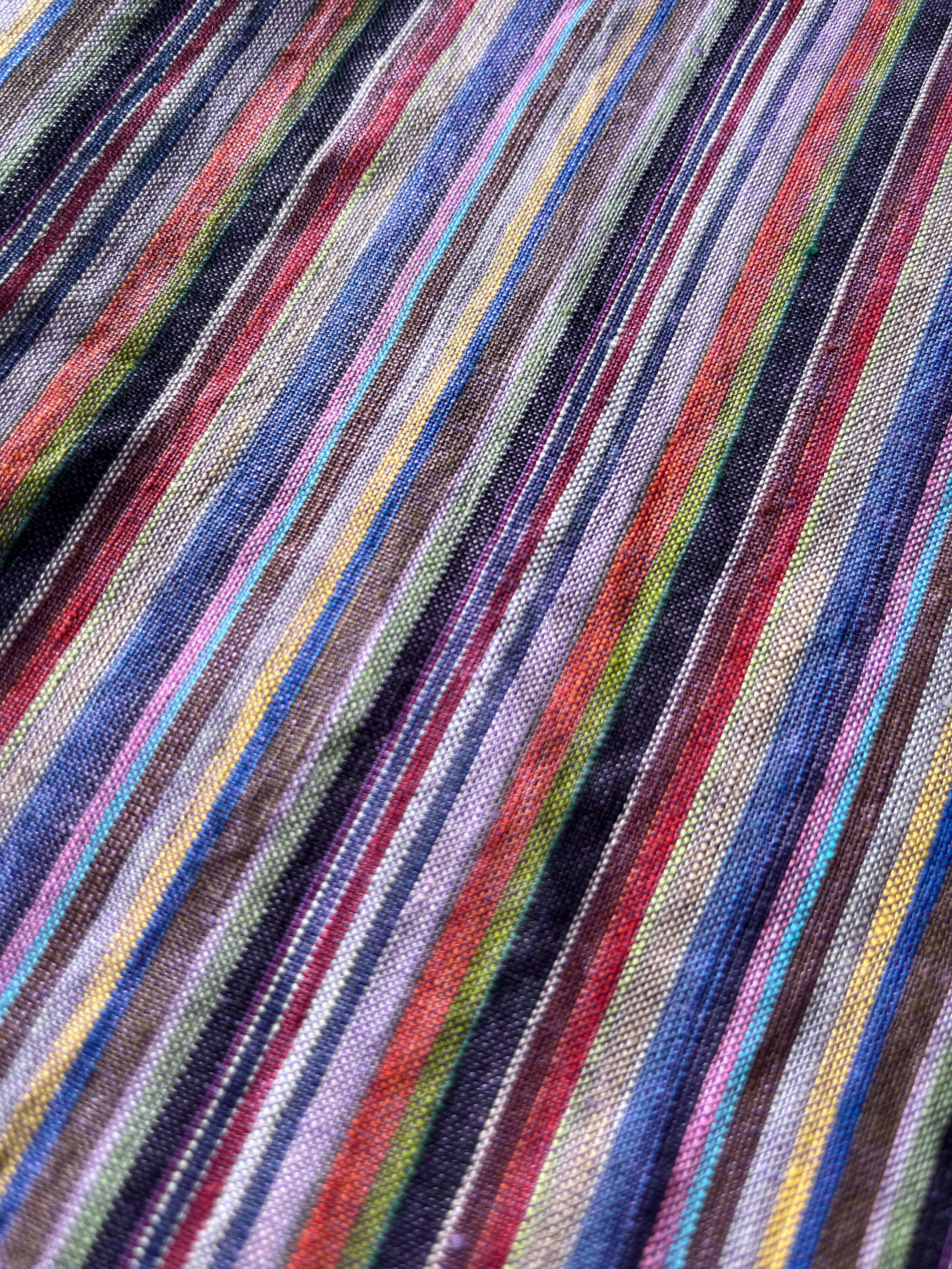 Multicoloured Linen Stripe - purple