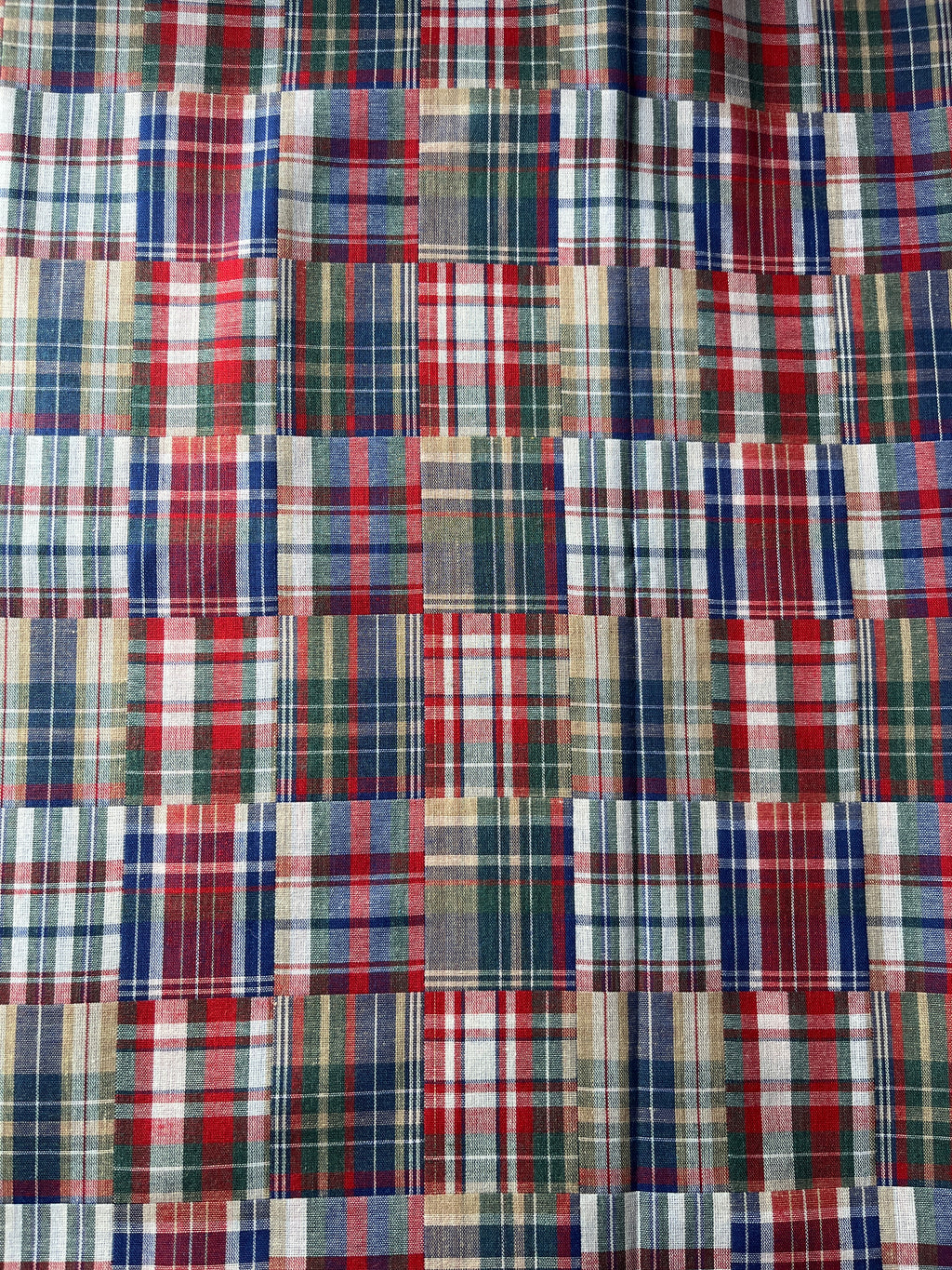 Patchwork Check - Red, Blue, Green & White.