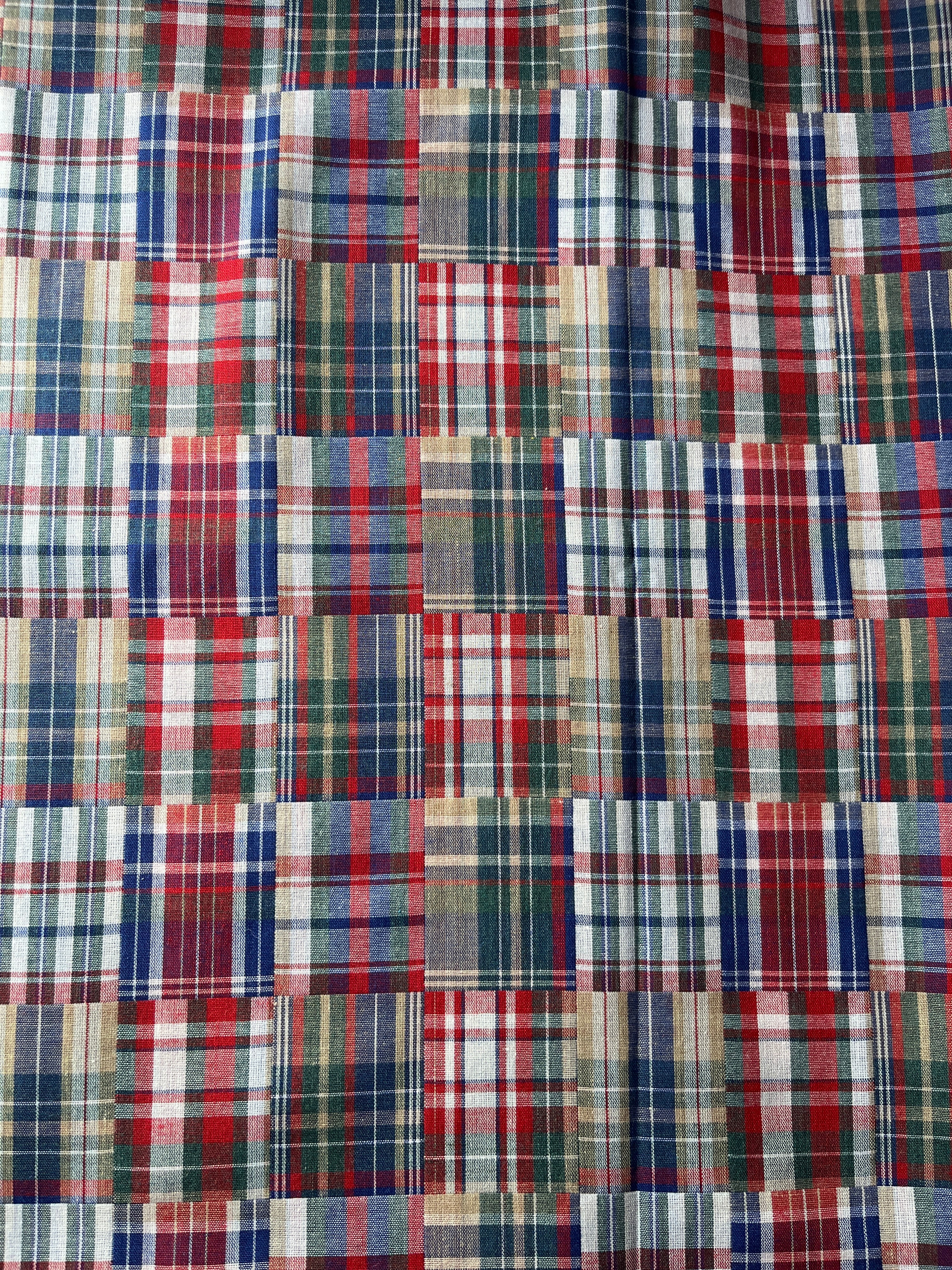 Patchwork Check - Red, Blue, Green & White.