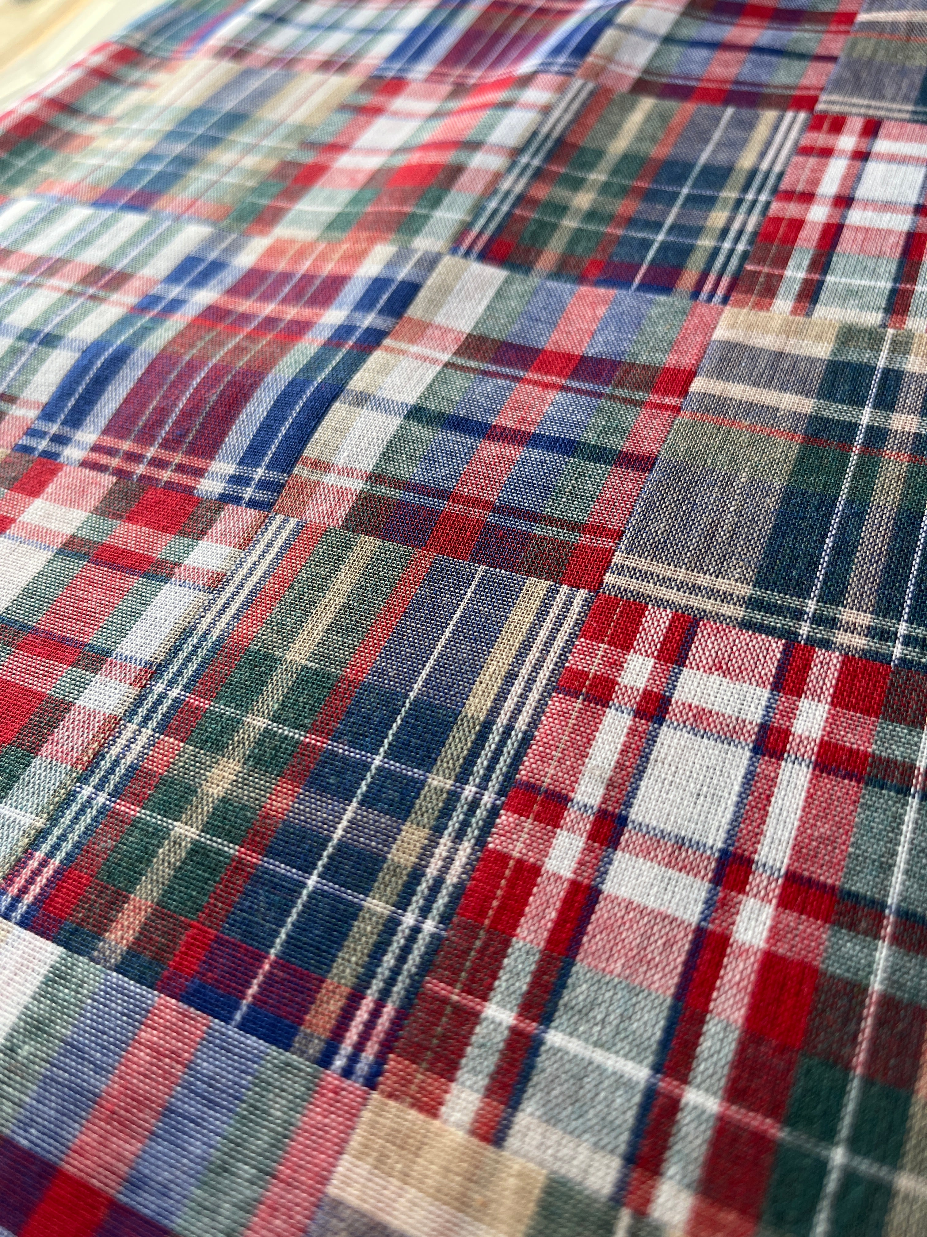 Patchwork Check - Red, Blue, Green & White.