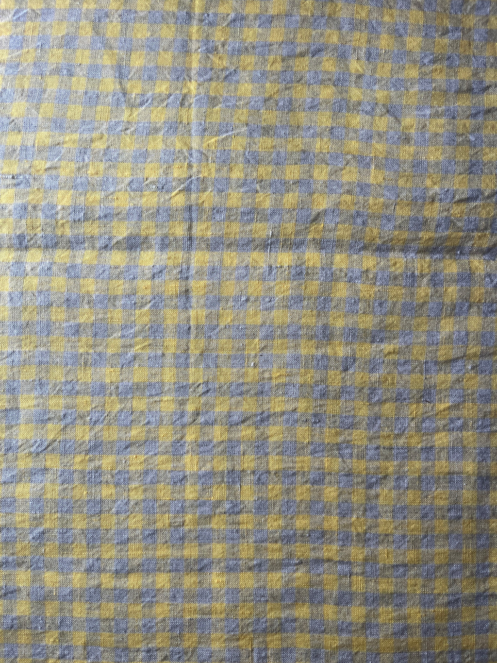 Yellow and Sand Gingham Linen