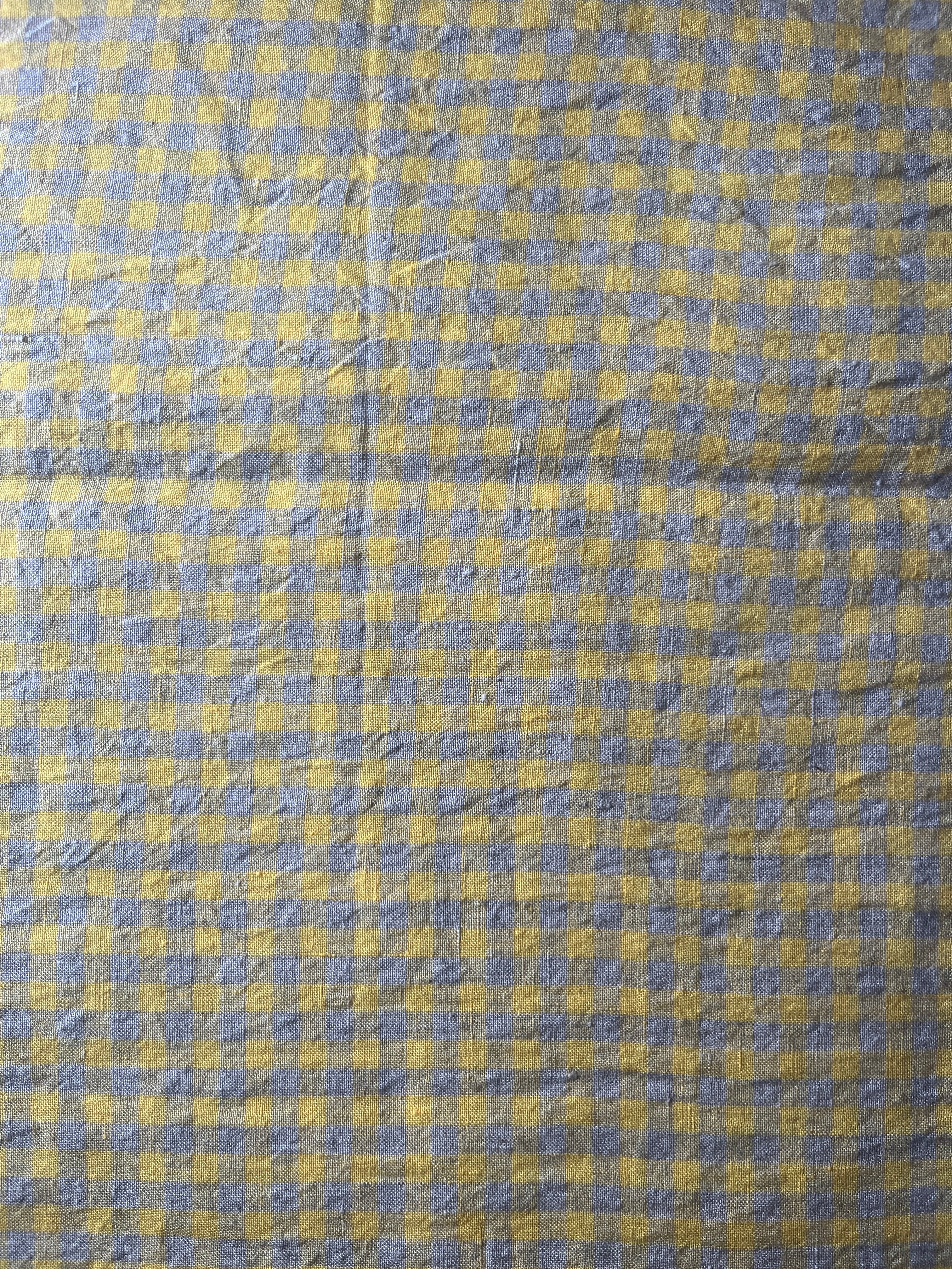 Yellow and Sand Gingham Linen