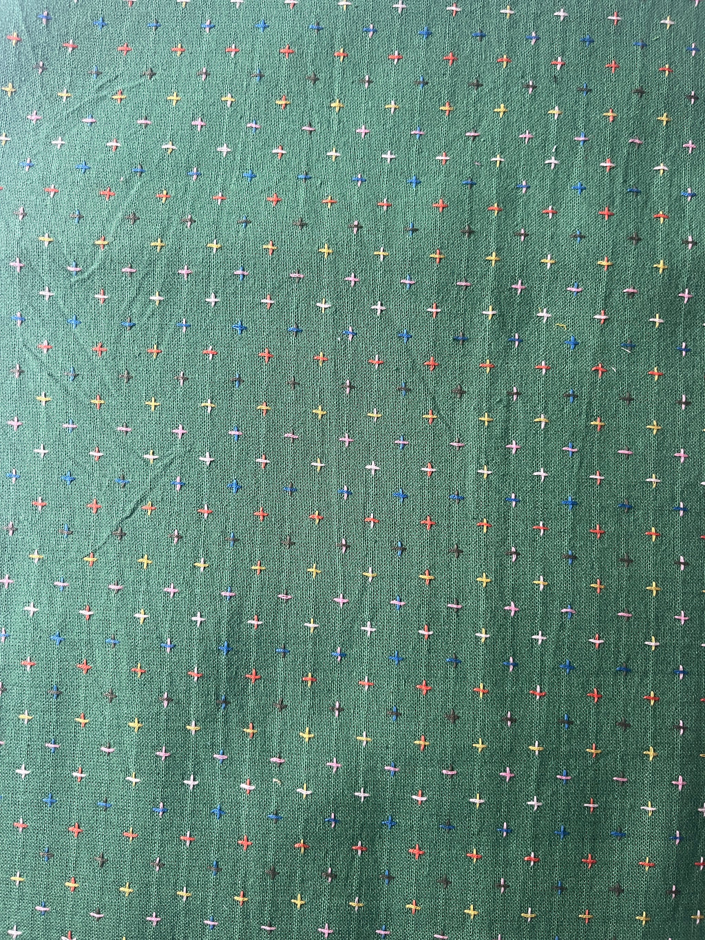 Green Multicoloured Embroidery