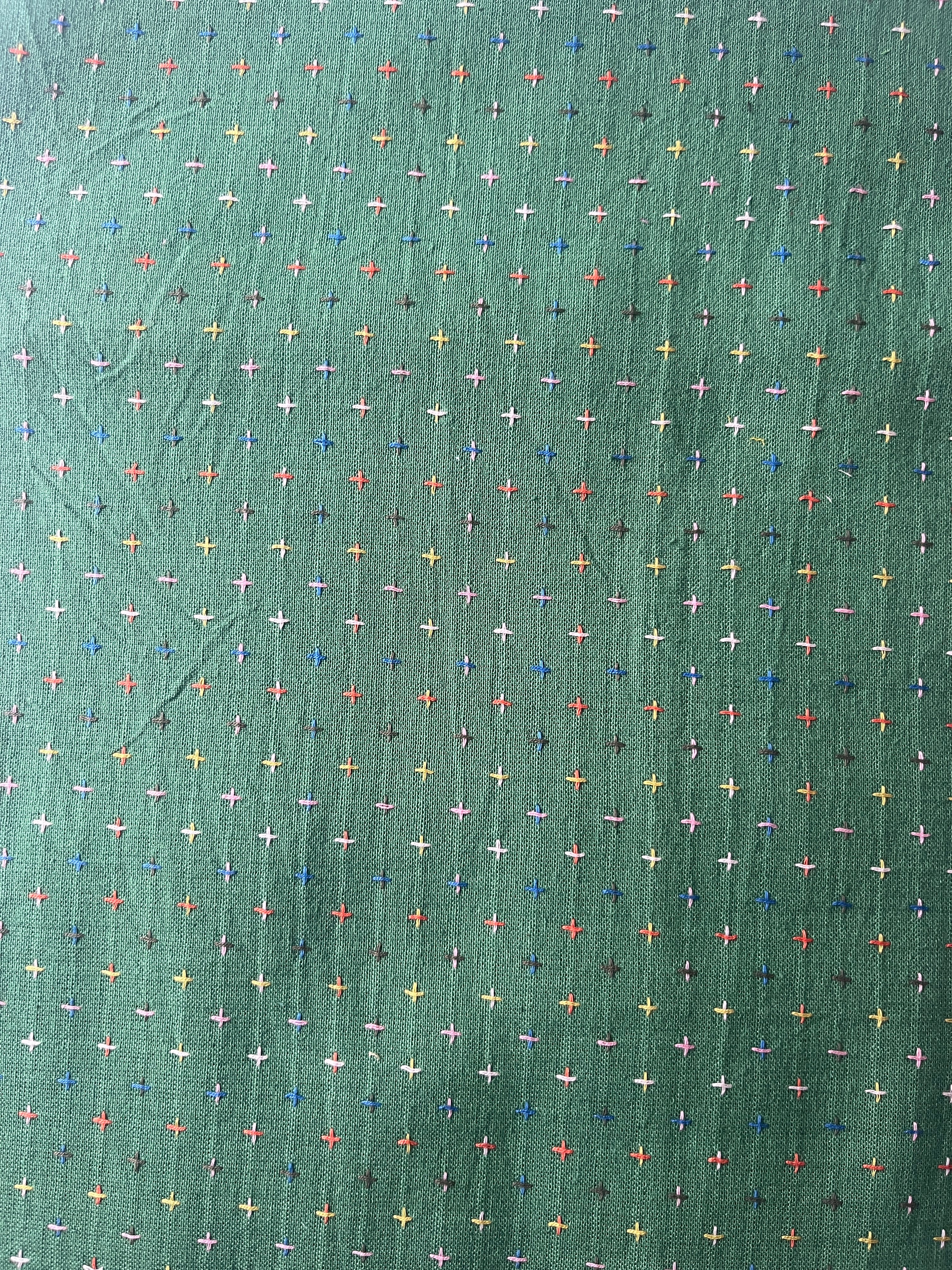 Green Multicoloured Embroidery