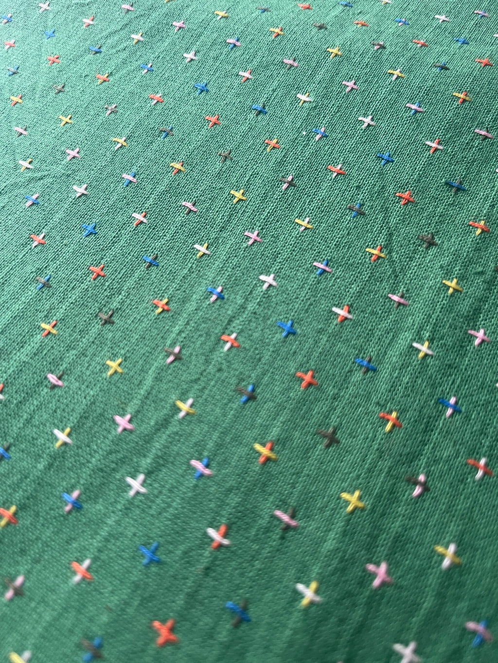 Green Multicoloured Embroidery