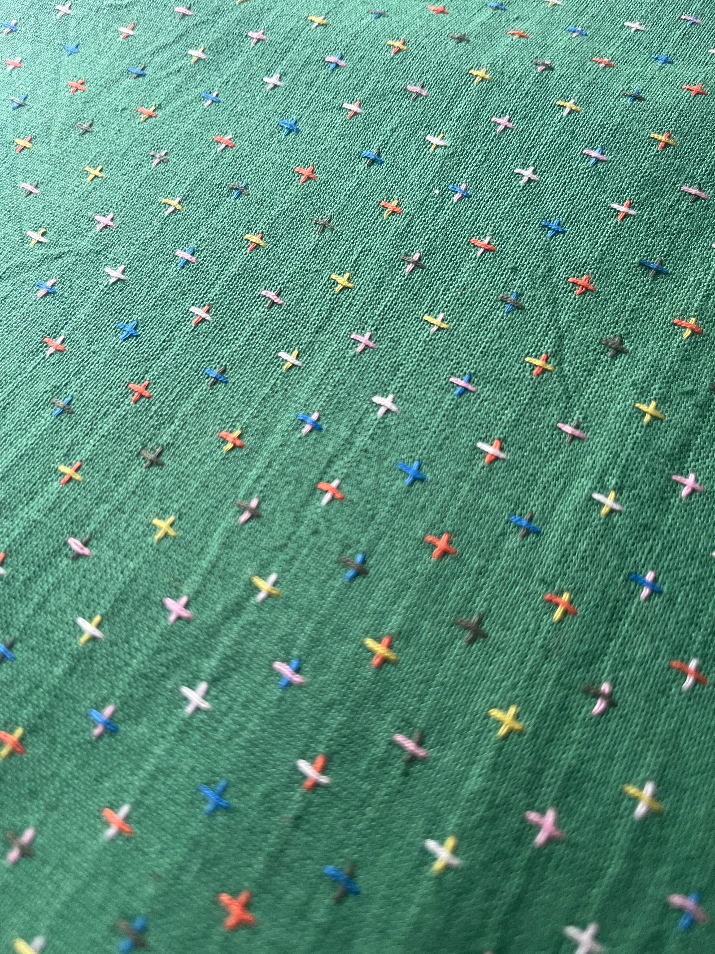 Green Multicoloured Embroidery