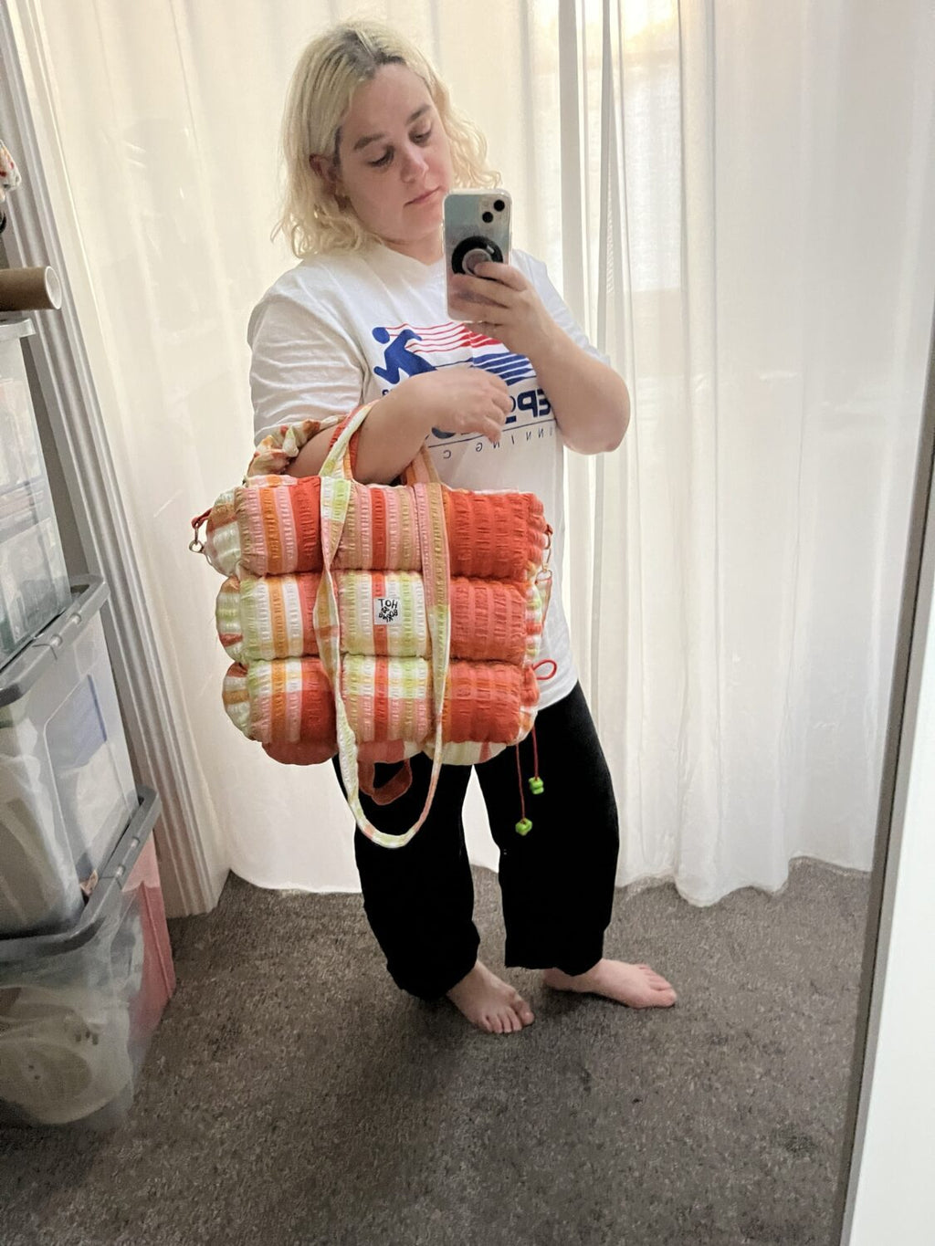 Tomato Salad Big Puffer Bag